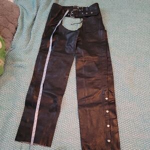 Barneys New York Black Leather Chaps